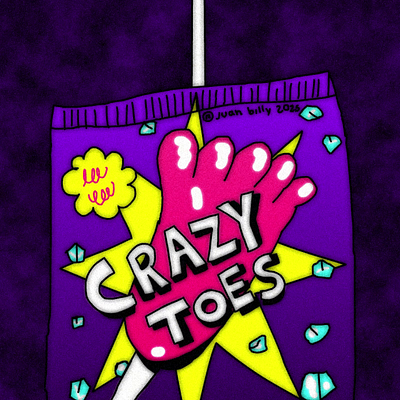 Crazy Toes animation gif illustration loop