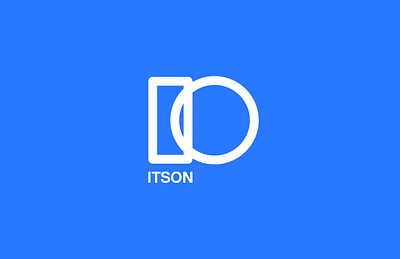 ItsON Brand Identity Lockup blue brand branding digital dog glyph input internet io itson logo logotype lte mobile on output service symbol telecom telecommunications