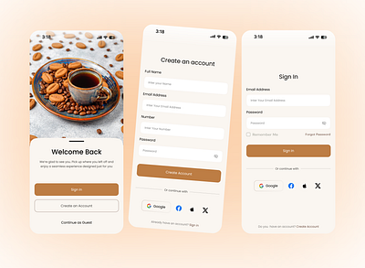 Login & Sign-Up Screens – Scooter’s Coffee Mobile App app design app onboarding confirm email login login signup mobile app mobileappdesign mobileui onboarding scooterscoffee signup ui ux userinterface uxdesign verification