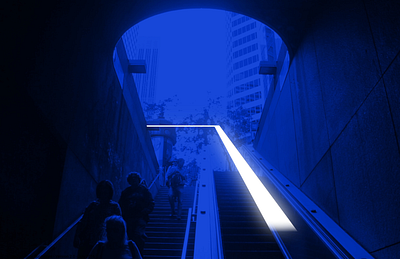 ITSON Montgomery Street Station Brand Comp animation blue brand branding dog escalator input io itson line montgomery muni on output san francisco simple tron vibe vibes white