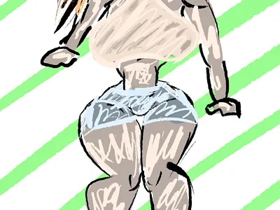 Shy Girl 23 art color sexy shorts summer woman