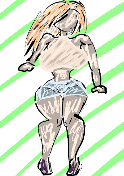 Shy Girl 23 art color sexy shorts summer woman
