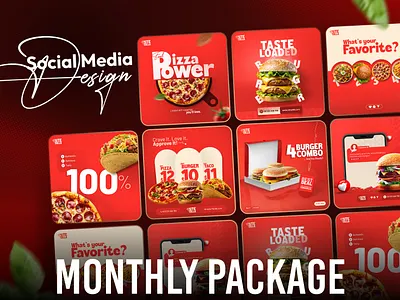 Monthly Social Media Design Package branding bundle collection creative facebook graphic design instagram linkedin monthly offer package social media design