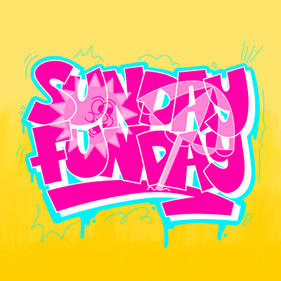 Sunday Fun Day branding design digital art fresco graffiti graphic design graphic designer illustration logo ui
