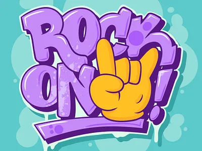 Rock On! branding design digital art fresco graffiti graphic design graphic designer illustration logo ui