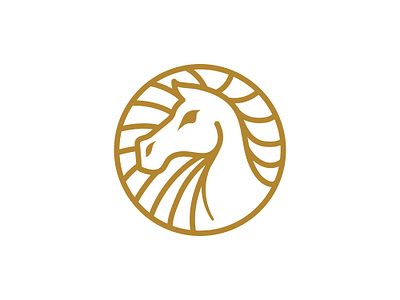 Modern Horse Logo animal badge brand and identity circle emblem face fast head horse logo minimilist power premade logos prestige pride proud race sport strong wild