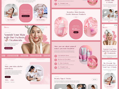 Skincare Landing Page Design beauty products branding cosmetics website ecommerce website graphic design homepage design landing page logo makeup skin care skincare skincare landing page skincare website ui ux website website design womens skincare