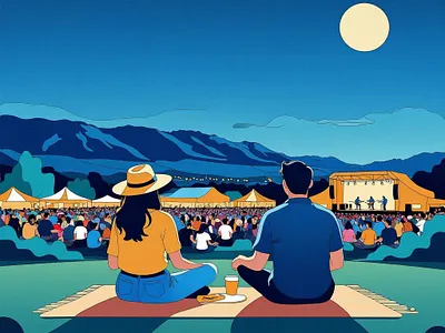 Utah Art & Outdoor Concerts – Red Butte Garden Inspiration community art drawing illustration music festival art outdoor music picknik red butte concerts salt lake salt lake city salt lake city concert utah utah art utah artist utah illustration utah music vector