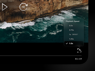 HBO Max Adjust Playback Speed (iPadOS) concept design detail feature glass gradient ios ios26 ipad ipados menu mobile playback popover speed ui ux
