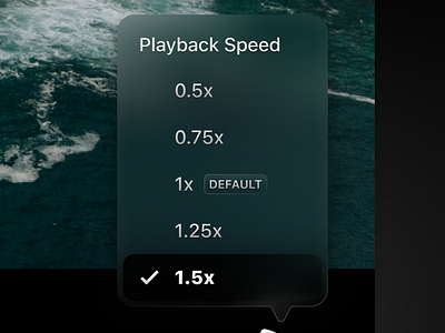 HBO Max Adjust Playback Speed (iPadOS) - Closeup concept design feature glass gradient hbo ios ios26 ipados max media movie playback popover speed ui ux video