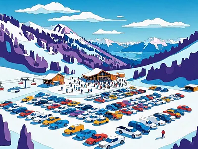 Paving Paradise – Big Cottonwood Canyon Parking Lot Controversy activism art artist bcc big cottonwood canyon art drawing environmental art illustrator parking lot salt lake city ski ski art snowpack utah utah art utah artist utah illustration watershed