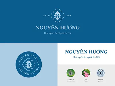 Nguyen Huong logo badge brandidentity branding cake culture food hanoi logo symbol traditional