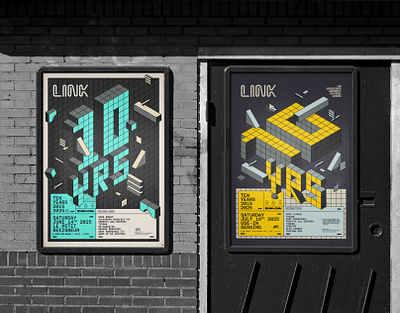 LINK — 10 Years of Techno event event poster graphic design isometric poster poster design posters print techno