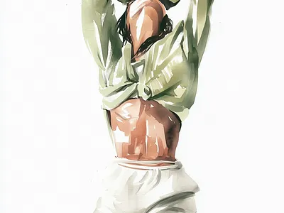 Sage Reverie - a watercolor fashion vignette. 2d anime branding concept art design fantasy art fashion fashion illustration graphic design illustration logo ui vector watercolor