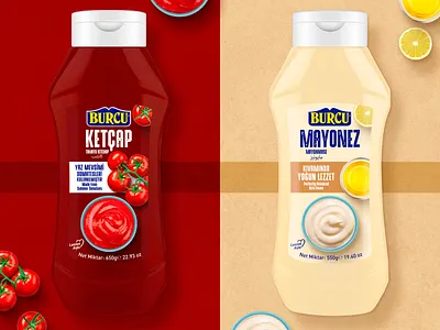 KETCHUP & MAYONNAISE PACKAGING DESIGN branding creative design food graphic graphic design ketchup labeldesign logo mayonnaise packaging redesıg