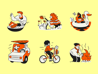 Aurora Vector Illustrations ai illustrations bike branding camping car character design design flat graphic design icons illustration leisure outdoor outline robotics robots ui vector vector illustrations website illustrations