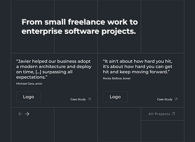 Testimonials Section - Consulting Portfolio Website consulting landing page portfolio testimonials testimonials section