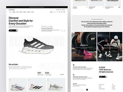 TSSF Shoes - Shoes Store Website buy casual e commerce ecommerce fashion footwear landing page minimalist product shoes shop shopify shopping sneakers sport store ui ux web design website