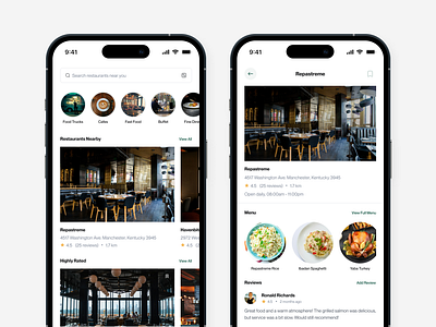 Restaurant Finder App food minimalist mobile mobile app restaurant