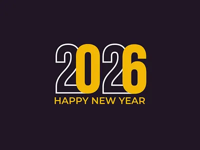 2026 Happy New Year Logo with Bold Typography. 2026 Logo design 2026 2026 design 2026 logo greeting happy new year happy new year 2026 logo logo 2026 logo design new year new year 2026