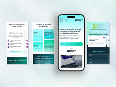 Landing Page O2 x RD Station interface lading page mobile mobile first ui ui design ux design website