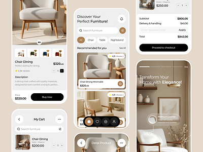 FurniQuue - Furniture Store Mobile Apps app application architecture company decor design furniture furniture app home interior interior design mobile mobile app mobile application modern ui ux