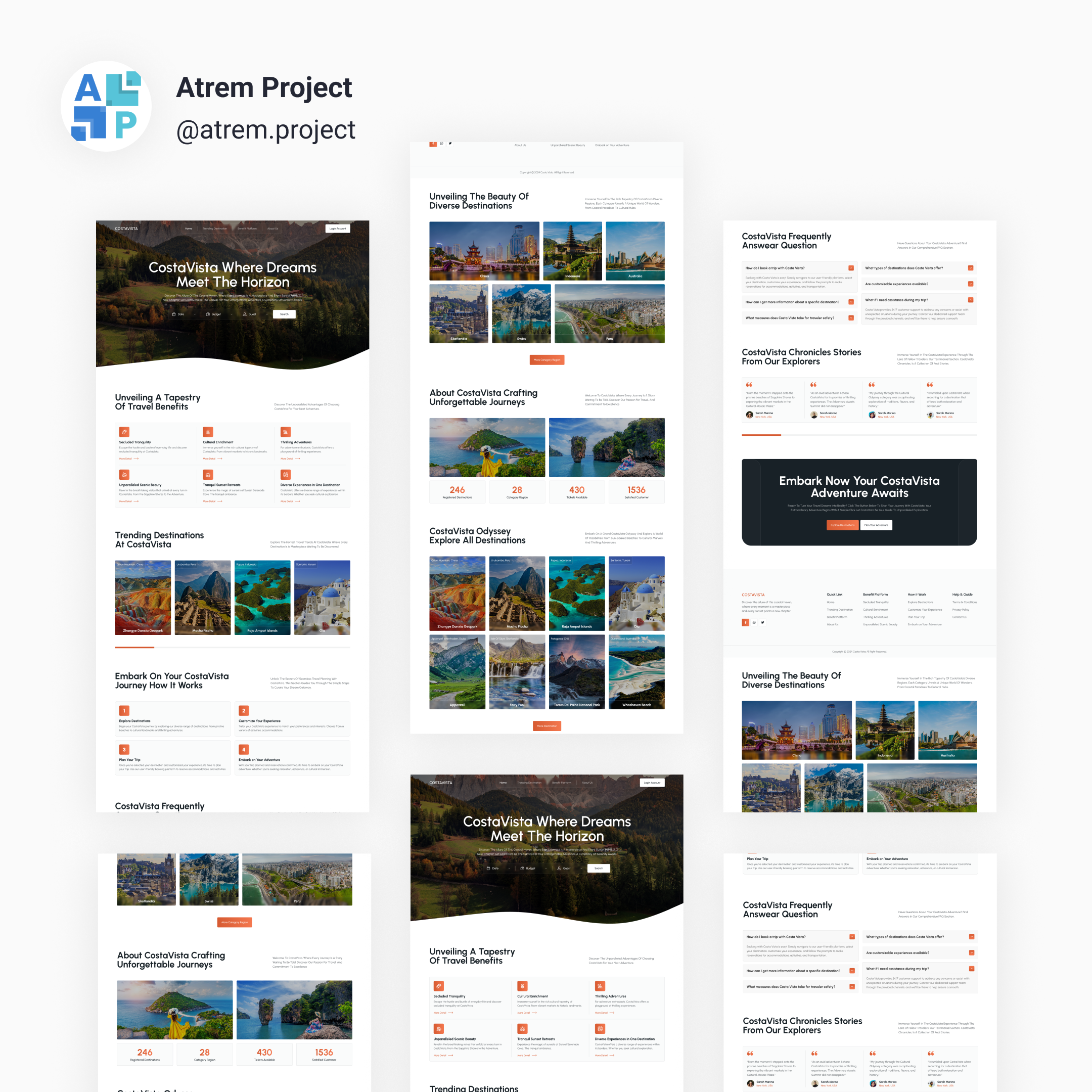 CostaVista - Landing Page Travel Destination atrem project figma mobile app ui ui design uiux user interface ux ux design web design