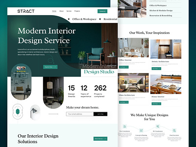 Modern Interior Design Website Landing Page UI/UX Design architectureu creativeinterior homedesignwebsite homepage design interiorlandingpage interiorshowcase interiorstudio landingpage luxuryinterior moderninteriordesign product design ui design uiux ux design visual design web design website