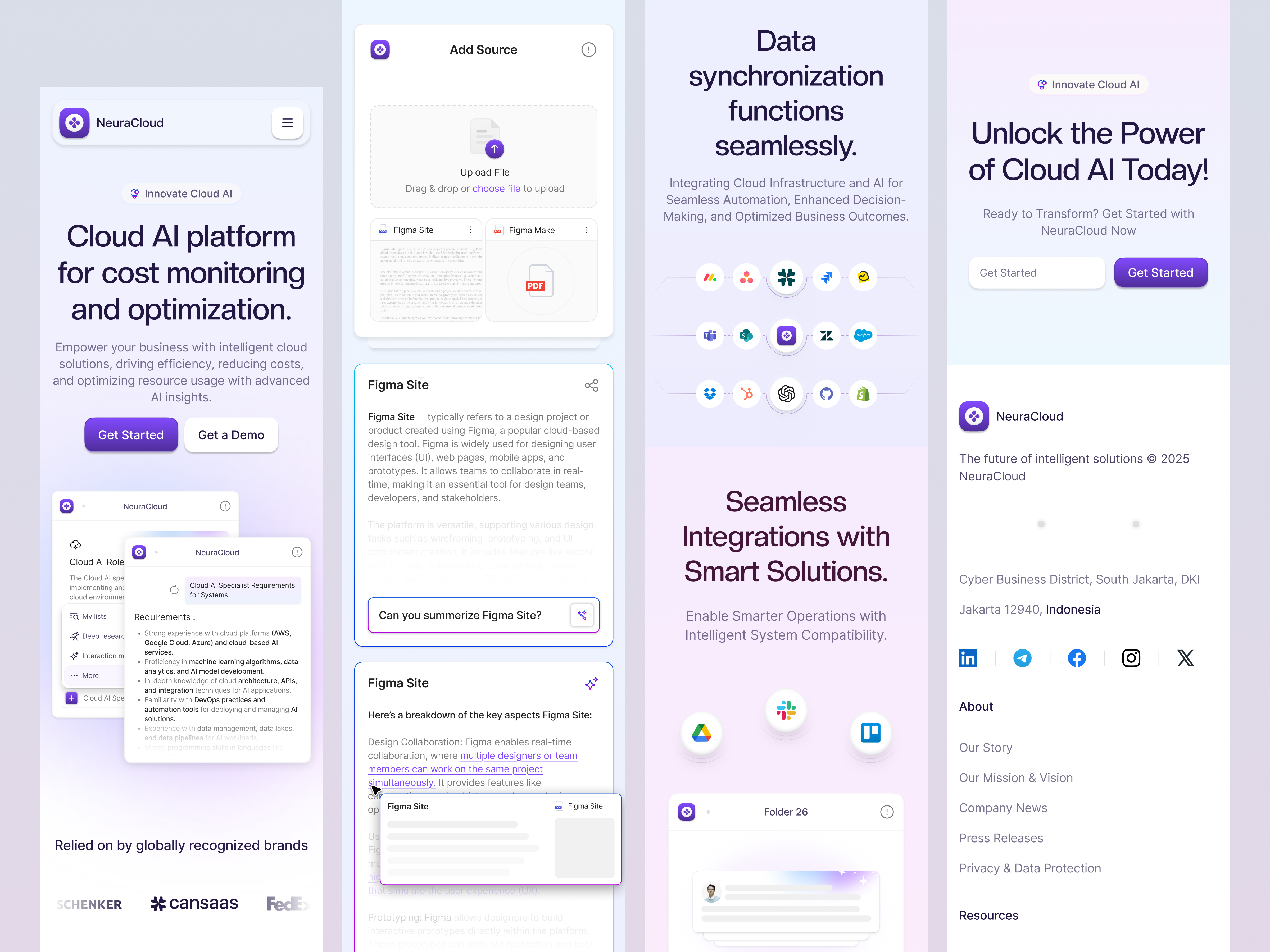 NeuraCloud - Cloud AI Responsive Landing Page ai artifical intelegence cansaas clean cloud cloud ai clous operations design interface minimal mobile mobile design responsive responsive landing saas ui ux