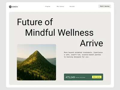 Mindful Wellness Landing Page – Calm & Minimal UI calming ui clean design framer health platform healthcare landing page minimal ui modern design ui uiux ux web concept webflow website design wellbeing wellness wordpress
