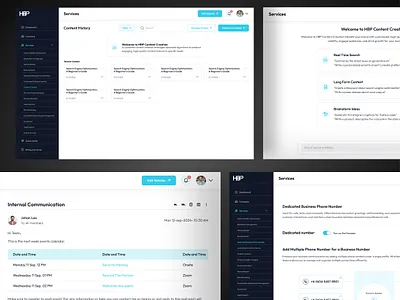 Content Creation & Internal Communication Dashboard Modern SaaS ai content management ui content creation saas ui figma design figma website internal communication dashboard ryven website ui ux design