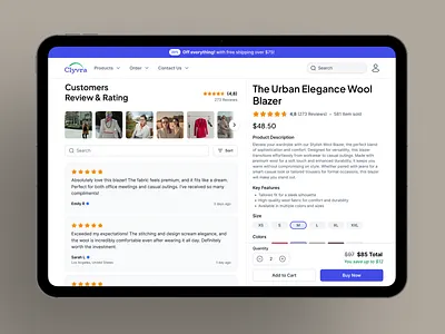 Clyvra - Shopping Product Detail Page branding
