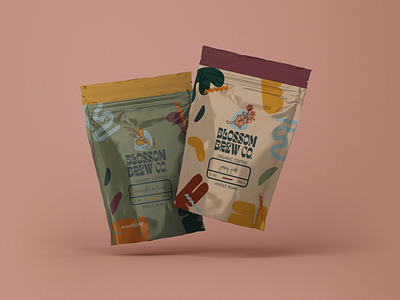 Blossom Brew Packaging Design aesthetic branding coffee branding design graphic design illustration logo logo design mockups packaging vector