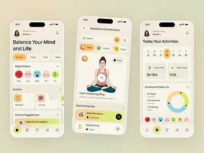Wellness App – Fitness, Nutrition ai health assistant app design fitness fitness app health health tracker app healthcare ios app mindfull mobile mobile app mobile ui nutrition ui ux wellness wellness tracker