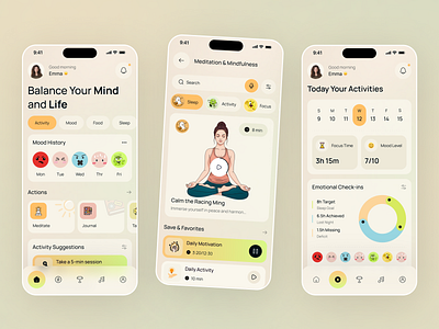 Wellness App – Fitness, Nutrition ai health assistant app design fitness fitness app health health tracker app healthcare ios app mindfull mobile mobile app mobile ui nutrition ui ux wellness wellness tracker