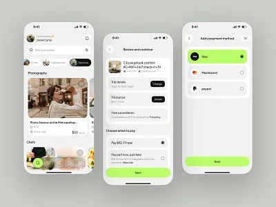 Travel App Booking & Payment Flow – UI app design booking booking app booking platform clean design hotel app hotel booking minimal ui mobile mobile app mobile ui payment payment app product design travel app travel ui ui ux wallet web app