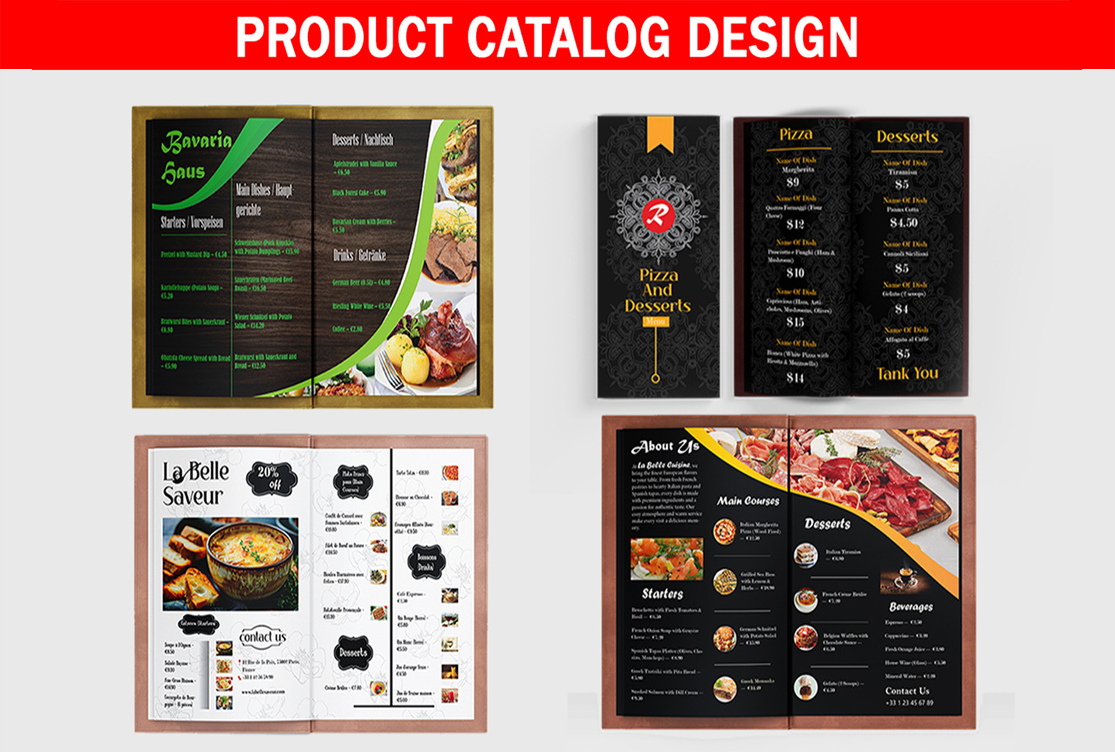 Example of Modern & Professional Menu Design