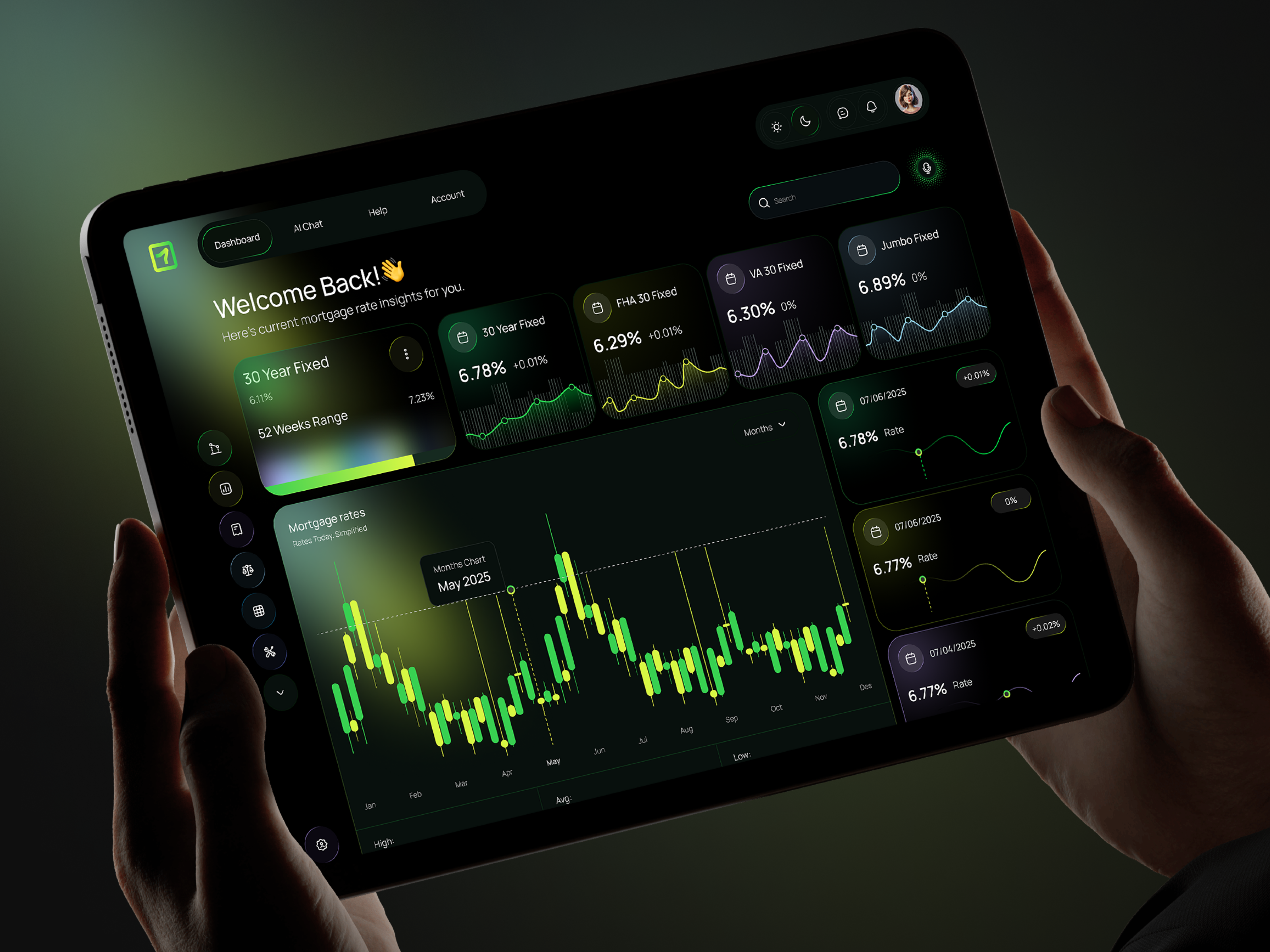 Example of AI Mortgage Rate Tracker Web App | Smart Home Loan Insights