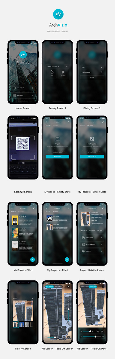 ArchVizio App android app design design figma ios mobile app ui ui design uxui design