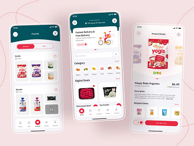Online Store Mobile App app design app interface app ui delivery design e commerce ecommerce food delivery groceries grocery delivery mobile app mobile app design mobile ui online online grocery service store uiux uiux mobile app