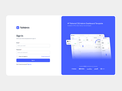 Sign In Page – TailAdmin Dashboard login react dashboard sign in signin