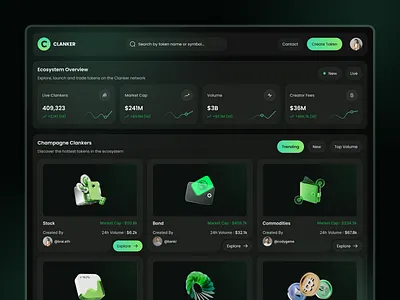 Crypto Echosystem Overview analytics blockchain btc coin crypto app crypto markets crypto overview dashboard pricechart product design token info trading trading platform uiux user interface web app web design web site web3 web3 dashboard