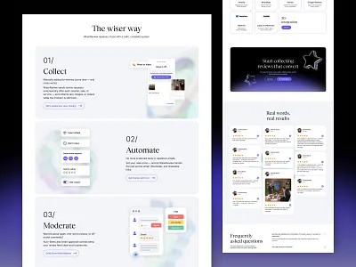 Landing Page Screens - WiserReview animation design studio graphic design interaction interface iteration landing landing page minimal mobile saas landing page ui ui design ux ux design webdesign webflow website design website development