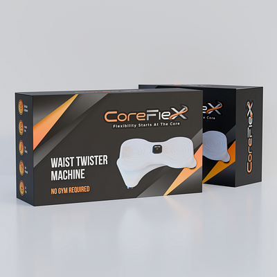 CoreFlex Waist Twister Machine box design fitnessdesign