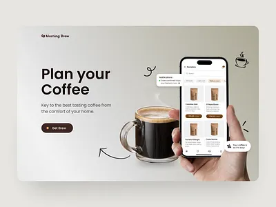 Landing Page - Morning Brew dailyui design hero landingpage ui webdesing