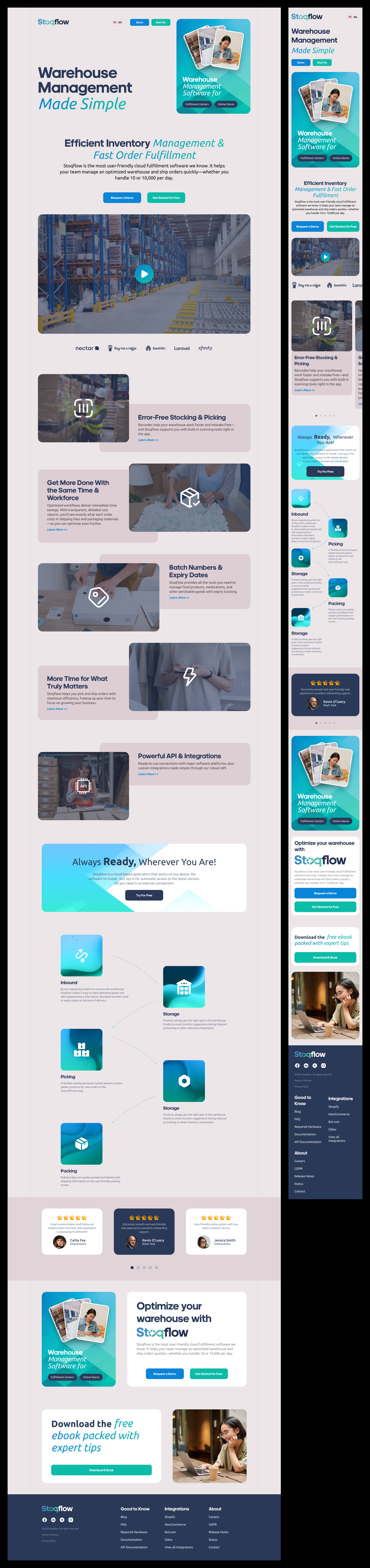 Stoqflow Landing Page design figma landing page mobile responsive ui ui design uxui design web