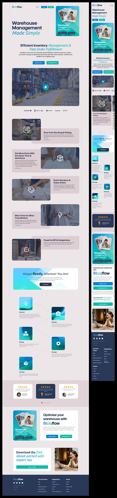 Stoqflow Landing Page design figma landing page mobile responsive ui ui design uxui design web
