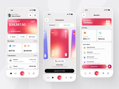 Digital Wallet Mobile App app app design digital wallet app finance finance app finance app design finance application finance mobile app finance wallet app fintech fintech app fintech wallet app ios mobile app mobile app design virtual card wallet app wallet mobile app