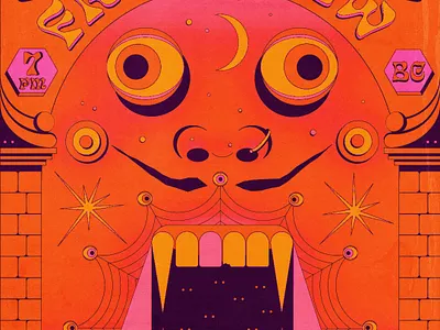 Freak Show Poster art colors design editorial art flat flyer gradients graphic design halloween hellmouth illustration motion graphics party poster psychedelic rave retro trippy vector