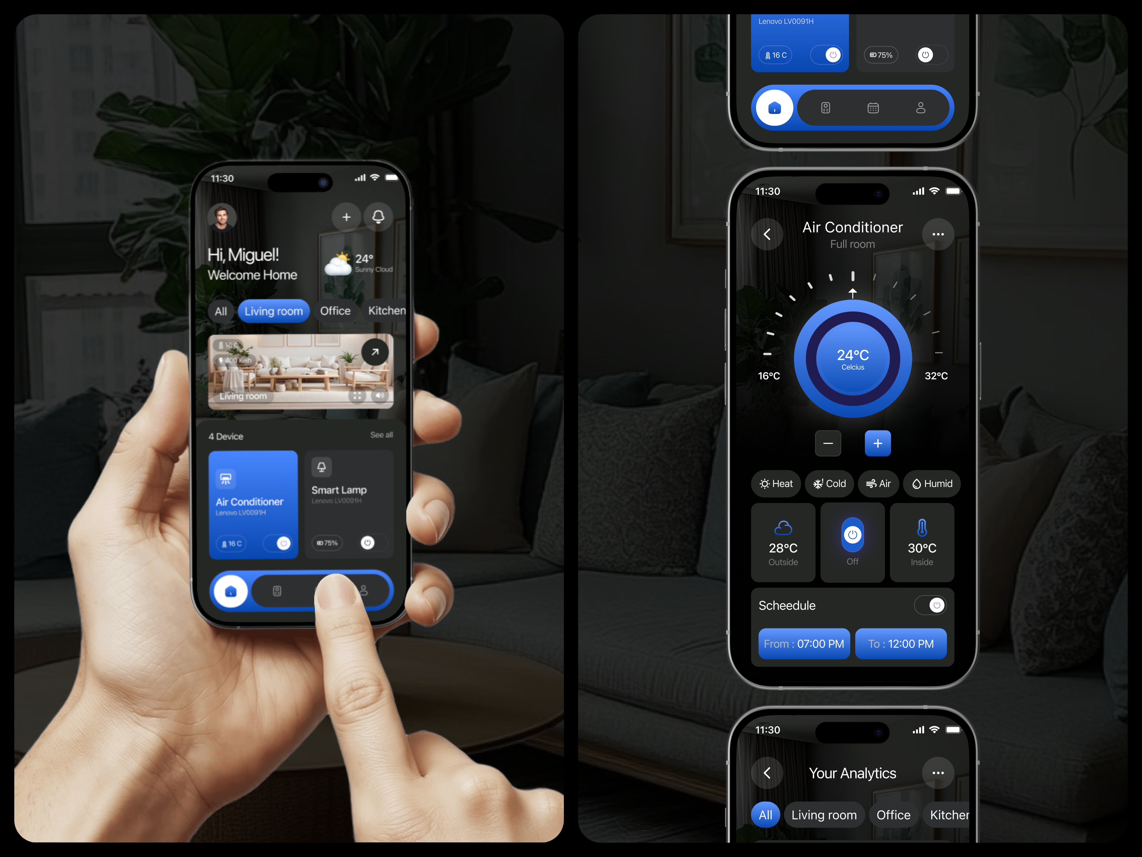 Domora - Smart Home Mobile Apps app app design design iot iot app iot app design mobile mobile app ui mobile ui mobile ui design modern ui remote smart home smart home app ui ui design ux
